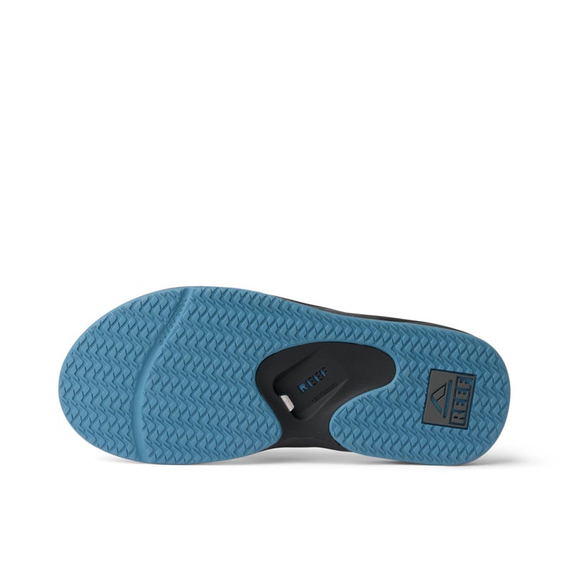 REEF Fanning Mens Bottle Opener Flip Flop, Arch Support, Durable Outsole, Water Friendly, Grey/Light Blue, 8 - Image 4